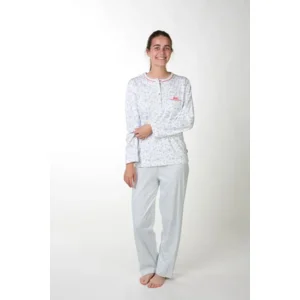 Perlina Dames Pyjama: Gabriella A, Ecru, Brushed ( LINA.143 )