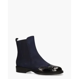 Lilian 12270 Donkerblauw/Zwart Dames Chelseaboots