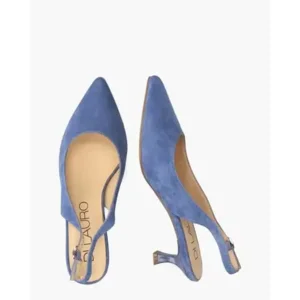 Di Lauro Rebecca Blauw Dames Slingbackpumps