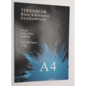 Tekenblok A4 - zwart papier - 120g