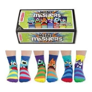 Mini Mashers Kindersokken Mismatched 6 stuks in een Cadeaudoos Oddsocks