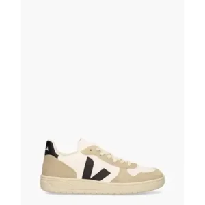 Veja V-10 Chromefree Leather Wit/Zwart/Bruin Herensneakers