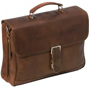 Plevier business 2-vaks laptoptas 15,6"  cognac