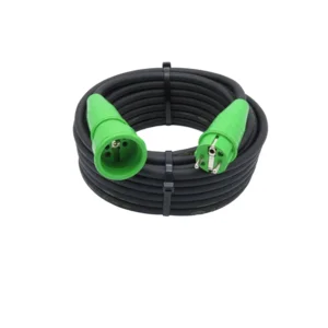 Verlengkabel - 15 meter - 3G1.5 mm² - Neopreen - IP44 - Penaarde - Groene stekkers