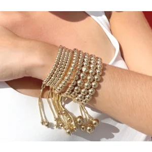18k goldfilled verstelbare bolletjes armband