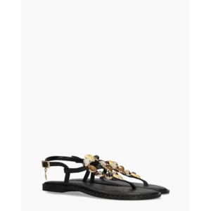 Caryatis Zefi Zwart/Goud Damessandalen