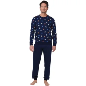 Pastunette Heren pyjama: Blauw, mutsen motief ( PAS.114 )