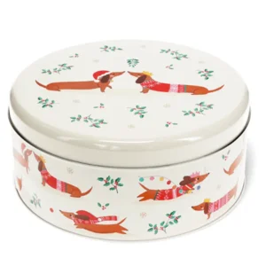 Teckel blikken voorraaddoos rond