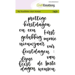 Clear stamp craftemotions Hantlettering Woorden feestdagen NL