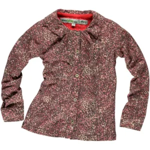 stretch blouse roze luipaard print