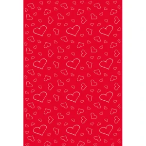 Loper - Rood met wit - Hartjes - 450x60cm