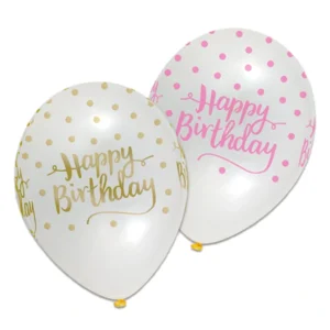Ballonnen - Pink chic - Happy Birthday - 6st.