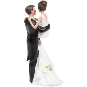 Trouwbeeldjes - Caketopper - Man draagt vrouw - 10cm