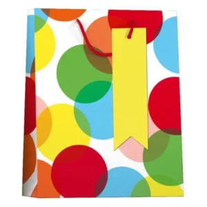 Cadeautasje - Gekleurde stippen - 26x12x32cm