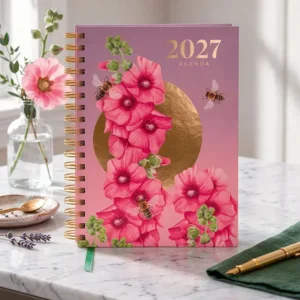 Agenda - Stokrozen & bijen - Lila - Wildlife - 2027 - 04-AGE.WF.2708-1