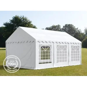 Partytent - Feesttent - Paviljoentent - 4x6m - PVC / wit / 100% waterdicht & UV-bestendig / Inclusief zijwanden