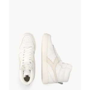 Diadora Sport Magic Basket Mid Leather Wit/Lichtgeel Damessneakers
