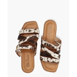 Ella Cruz Zare Bruin/Wit Damesslippers