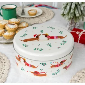 Teckel blikken voorraaddoos rond