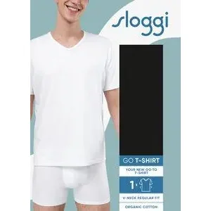 Sloggi Men Go Shirt V neck: Wit ( slim fit ) ( Slog.234 )