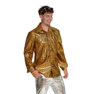Shirt - Disco - Goud - Glanzend - M