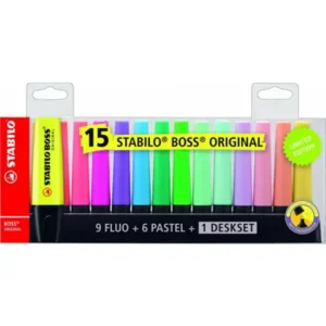 Stabilo Boss fluo stiften tray van 9+6 kleuren