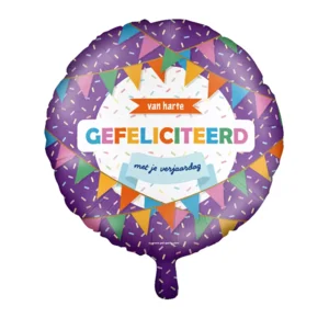 Folieballon - Gefeliciteerd met je verjaardag - 46cm - Zonder vulling