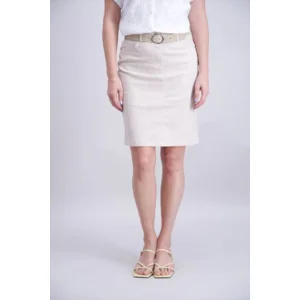 Signe Nature Rok: Beige gestreept, knie lengte ( Signe.1386 )