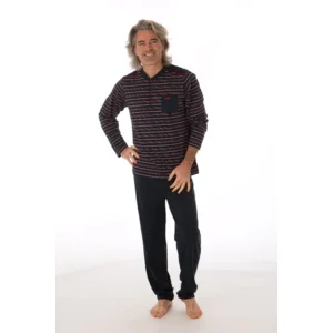 Perlina Heren pyjama: Antoon, Lange mouw, Korte broek en lange broek, Donker Blauw ( LINA.77 )