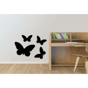 Blackboard Sticker Vlinder Zwart met Krijt 4 stuks