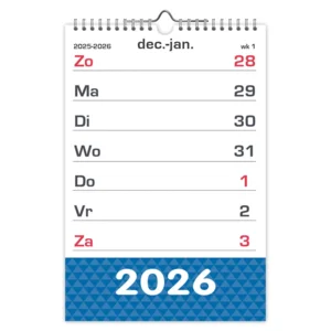 Week kalender - 2026 - Grootletter - XL