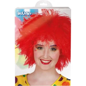 Pruik - Clown Frizzy - Rood