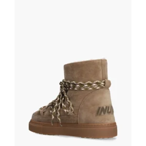 Inuikii Suede Double Tie Taupe Dames Veterboots
