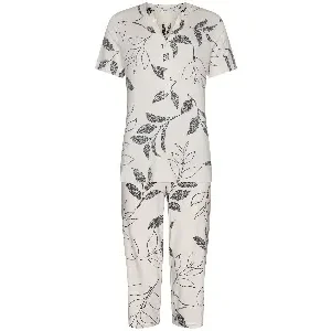 Pastunette Premium Dames pyjama: Ecru gebloemd ( PAS.80 )