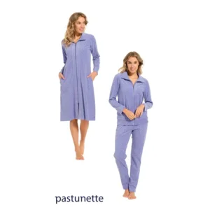 Pastunette Kamerjas Dames: met rits, blauw ( PAS.29 )