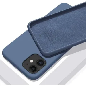 iPhone case/hoesje silicone  + 1x screenprotector glas Blauw iPhone XR
