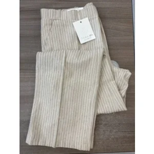 Para Mi Linnen Broek: Hannah, Striped linnen, Sand kleur ( PARA.416 )