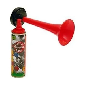 Supporter hoorn met gas bus - Toeter met vulling  70 ml - 100% brandveilig