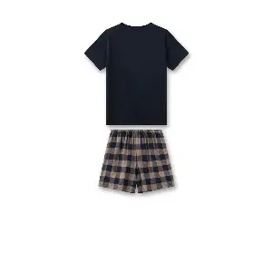 Sanetta Pyjama Jongens: Korte mouw, Short in flanel ( SAN.136 )