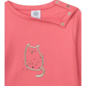 Sanetta Meisjes pyjama: Roze, poesmotief, 100% katoen, vanaf 9maanden ( SAN.76 )
