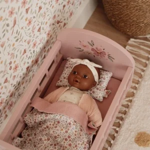 Poppenbed - Soft flowers - Met bekleding - Hout - 31,6x27,5x43cm