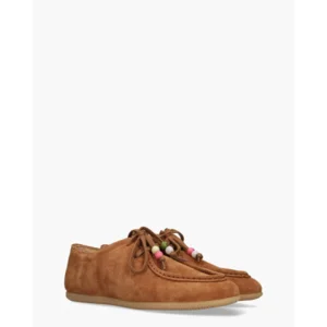 DWRS Label Laval Cognac Dames Veterschoenen