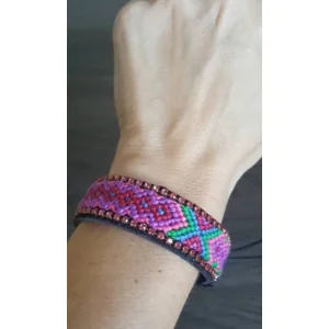 IBIZA rundleren armband multicolor pink