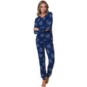 Pastunette Pyjama Dames: Rebelle, Blauw, super zacht en warm ( PAS.112 )