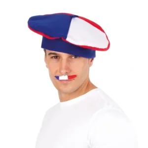 Baret Blauw/Wit/Rood – Mode & Verkleedaccessoire