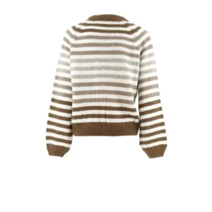Signe Nature Sweater gestreept: Ecru /beige / camel ( Signe.953 )