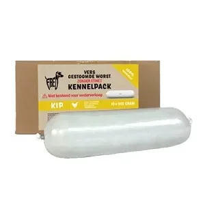 Freds Gestoomd Vers Vlees Worst Kennelpack Kip Tarwe En Glutenvrij 10X900 gr