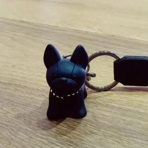 Sleutelhanger Bulldog Zwart 4 cm