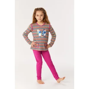 Woody meisjes pyjama multicolor gestreept