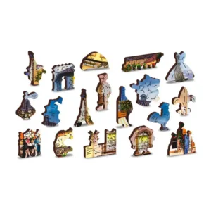 2 in 1 Puzzel - Breakfast in Paris - met figuurtjes - Wooden City